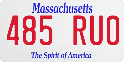MA license plate 485RU0
