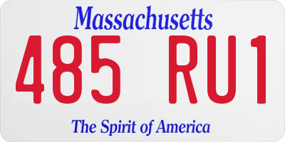 MA license plate 485RU1