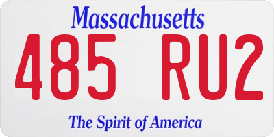 MA license plate 485RU2