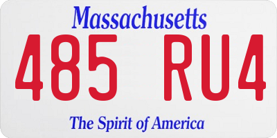 MA license plate 485RU4