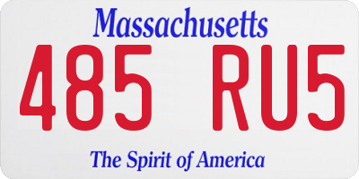 MA license plate 485RU5