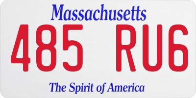 MA license plate 485RU6