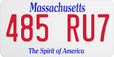 MA license plate 485RU7