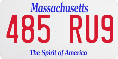 MA license plate 485RU9