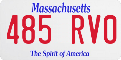 MA license plate 485RV0