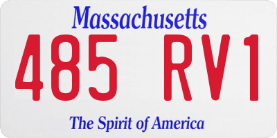 MA license plate 485RV1
