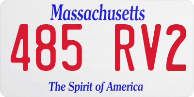 MA license plate 485RV2