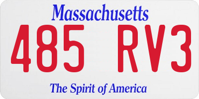 MA license plate 485RV3