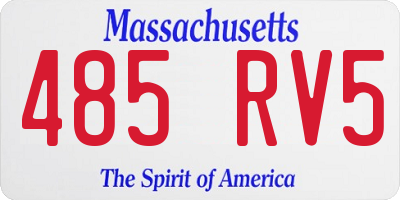 MA license plate 485RV5