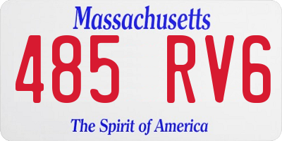 MA license plate 485RV6