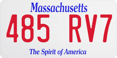 MA license plate 485RV7