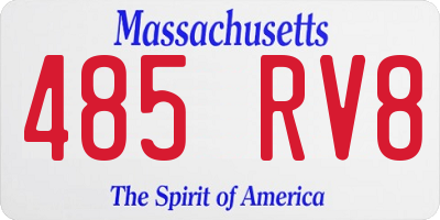 MA license plate 485RV8