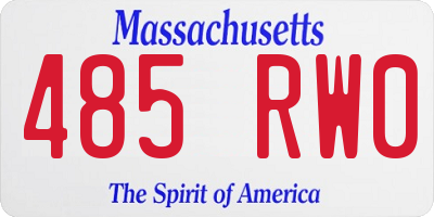 MA license plate 485RW0