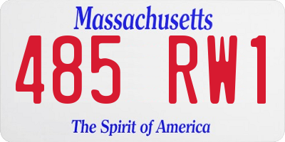 MA license plate 485RW1