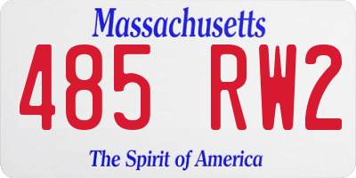 MA license plate 485RW2