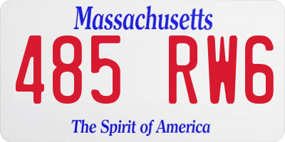 MA license plate 485RW6