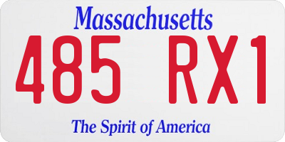 MA license plate 485RX1
