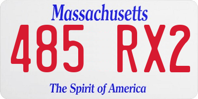 MA license plate 485RX2