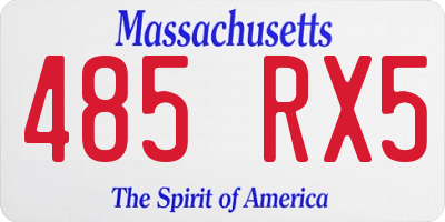 MA license plate 485RX5