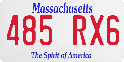 MA license plate 485RX6