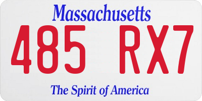 MA license plate 485RX7