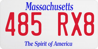 MA license plate 485RX8