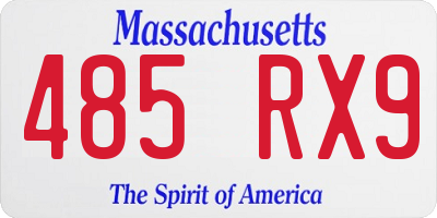 MA license plate 485RX9