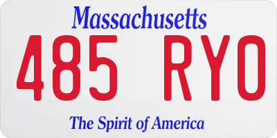 MA license plate 485RY0