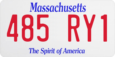 MA license plate 485RY1