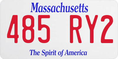 MA license plate 485RY2