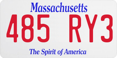 MA license plate 485RY3