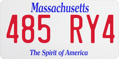 MA license plate 485RY4
