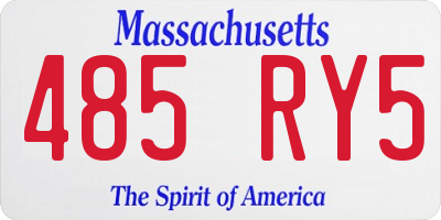 MA license plate 485RY5