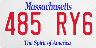 MA license plate 485RY6