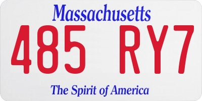 MA license plate 485RY7
