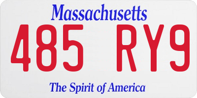 MA license plate 485RY9