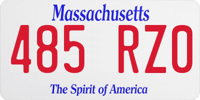 MA license plate 485RZ0