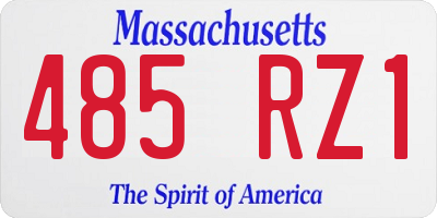 MA license plate 485RZ1
