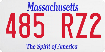 MA license plate 485RZ2