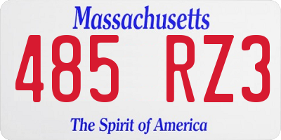MA license plate 485RZ3