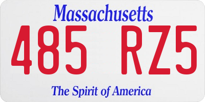 MA license plate 485RZ5