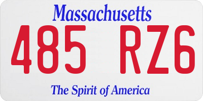 MA license plate 485RZ6