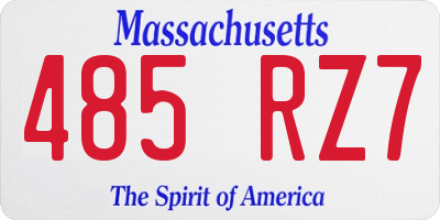 MA license plate 485RZ7