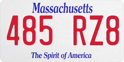 MA license plate 485RZ8