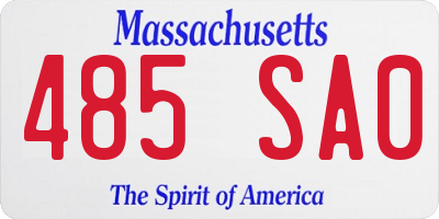 MA license plate 485SA0