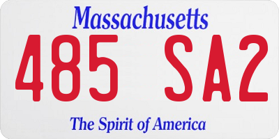 MA license plate 485SA2