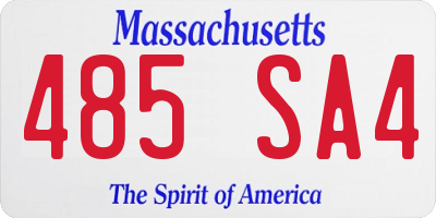 MA license plate 485SA4