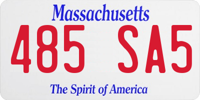MA license plate 485SA5