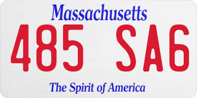 MA license plate 485SA6