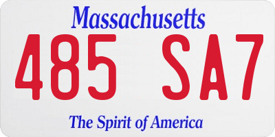 MA license plate 485SA7